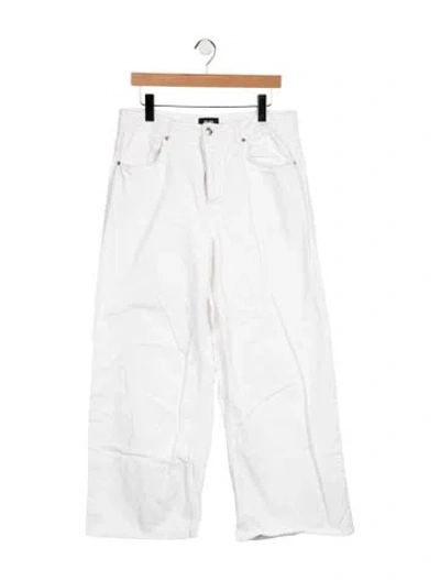 Pre-owned Me+em High-rise Wide Leg Jeans In White