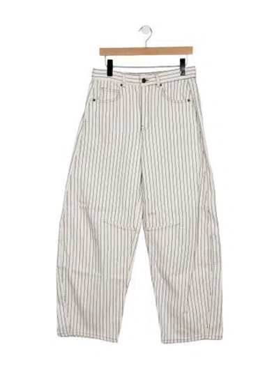 Pre-owned Me+em High-rise Wide Leg Jeans In White