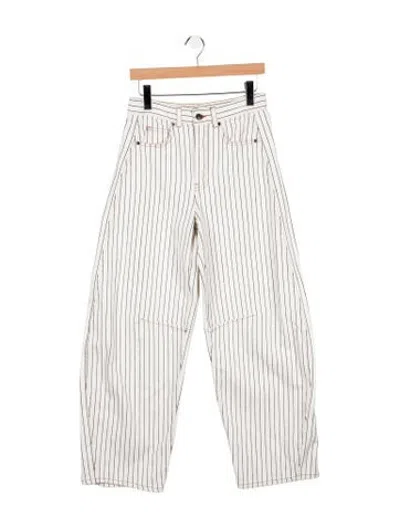 Pre-owned Me+em High-rise Wide Leg Jeans In White