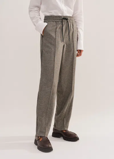 Me+em Houndstooth Jogger Pant In Mixed/brown Cream