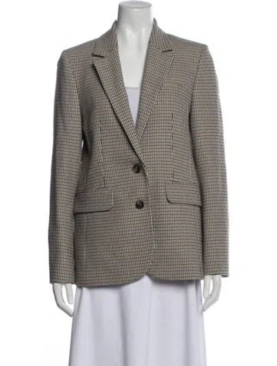 Pre-owned Me+em Houndstooth Print Blazer In Blue