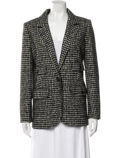 Pre-owned Me+em Houndstooth Print Blazer In Gray