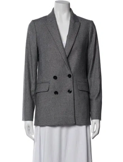 Pre-owned Me+em Houndstooth Print Blazer In Grey