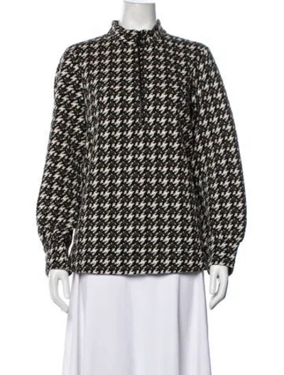 Pre-owned Me+em Houndstooth Print Jacket In Black