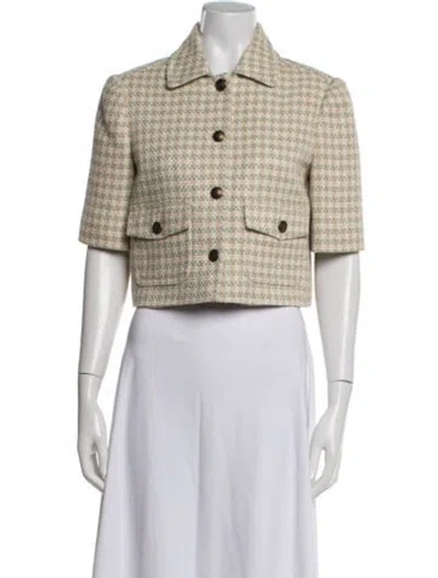 Pre-owned Me+em Houndstooth Print Jacket In Neutrals