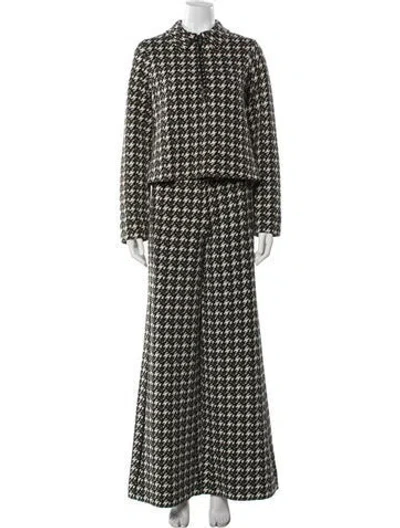 Pre-owned Me+em Houndstooth Print Pant Set W/ Tags In Black