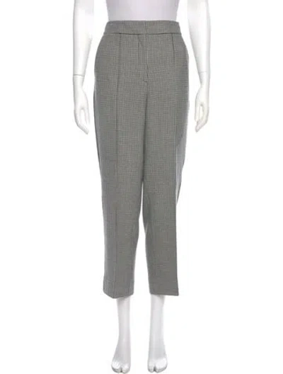 Pre-owned Me+em Houndstooth Print Straight Leg Pants In Black