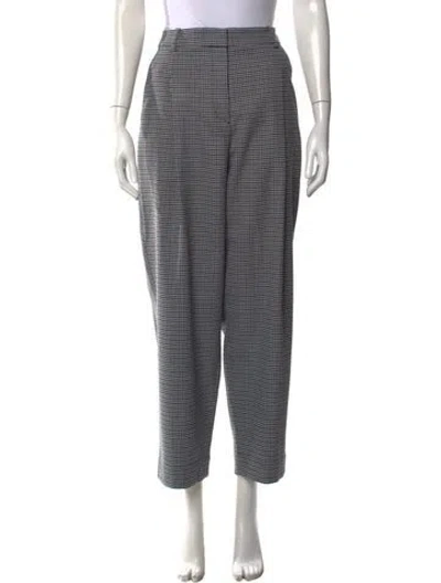 Pre-owned Me+em Houndstooth Print Straight Leg Pants In Black