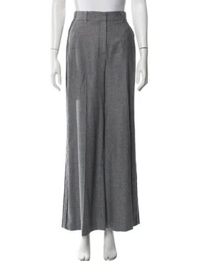 Pre-owned Me+em Houndstooth Print Wide Leg Pants In Blue