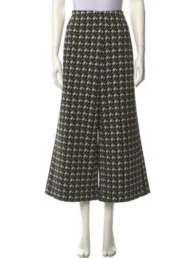 Pre-owned Me+em Houndstooth Print Wide Leg Pants In Multi