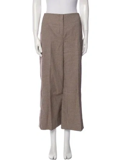 Pre-owned Me+em Houndstooth Print Wide Leg Pants In Multi