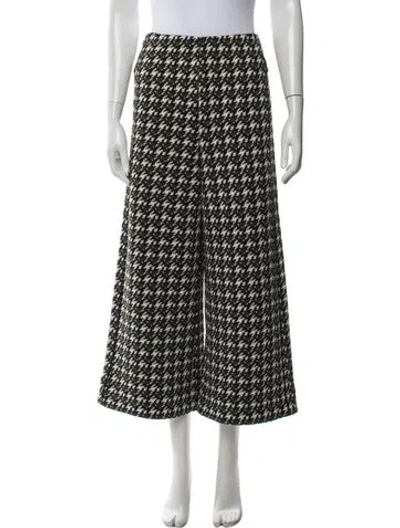 Pre-owned Me+em Houndstooth Print Wide Leg Pants In Multicolor