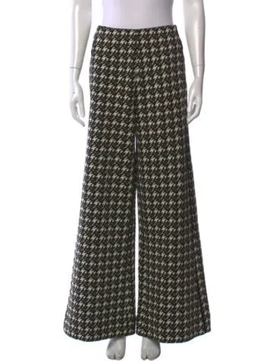 Pre-owned Me+em Houndstooth Print Wide Leg Pants In Multicolor