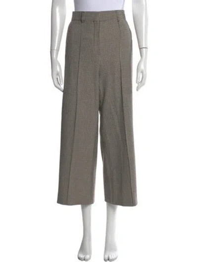 Pre-owned Me+em Houndstooth Print Wide Leg Pants In Neutral