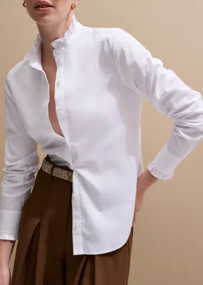 Me+em Impossibly Soft Feminine Shirt Soft White