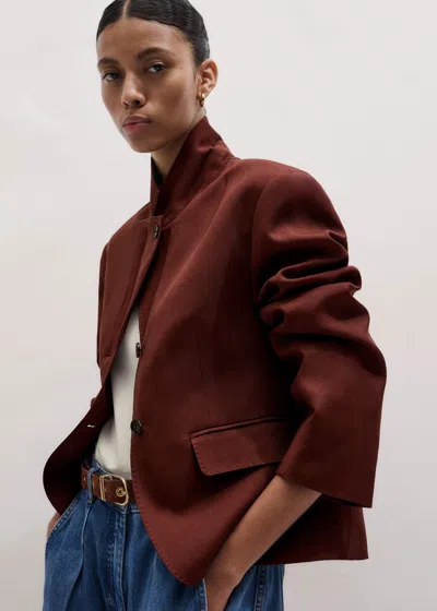 Me+em Intelligantly Oversized Short Blazer Cinnamon Brown
