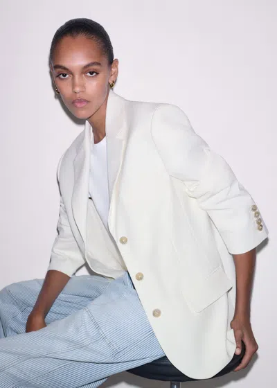 Me+em Intelligently Oversized Blazer Ivory In White