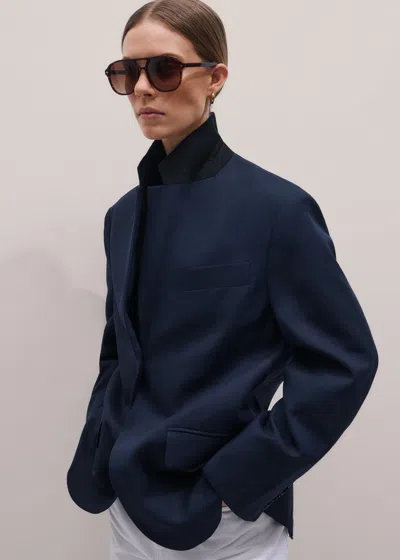 Me+em Intelligently Oversized Jacket Navy In Blue