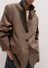 Me+em Intelligently Oversized Jacket Pecan Brown Multi In Pecan Brown Multi