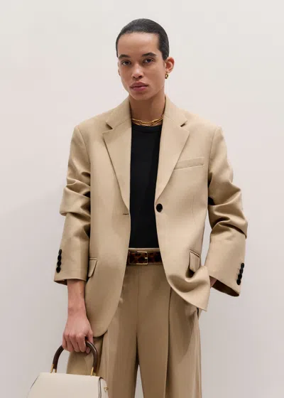 Me+em Intelligently Oversized Jacket Warm Stone In Brown