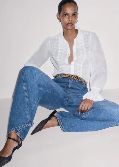 Me+em Intricate Embroidery Blouse Soft White