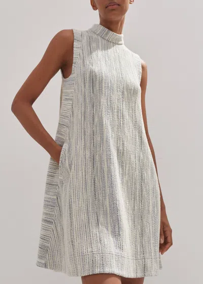 Me+em Jacquard Swing Dress In Blue/cream