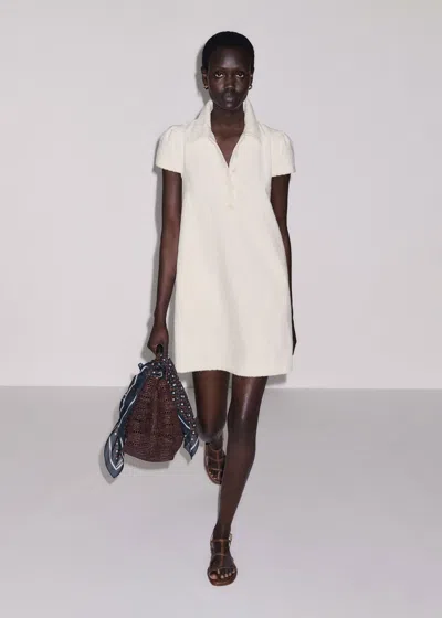 Me+em Jacquard Towelling Mini Dress Cream In Animal Print