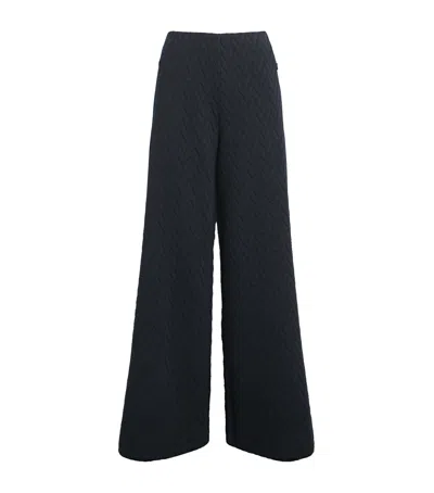 Me+em Jacquard Wide-leg Trousers In Blue