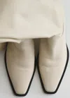 Me+em Knee-high Slouch Western Boot In Off White