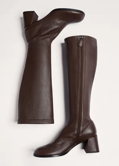 Me+em Knee-high Stretch Boot Chestnut In Brown