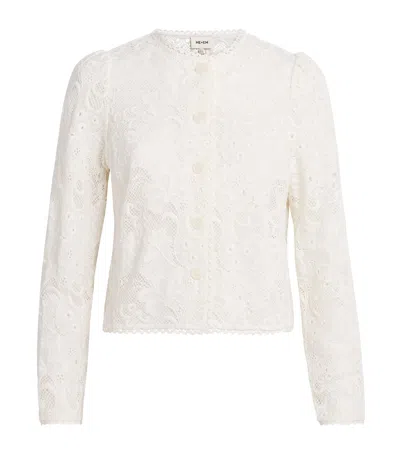 Me+em Lace Cropped Jacket In White