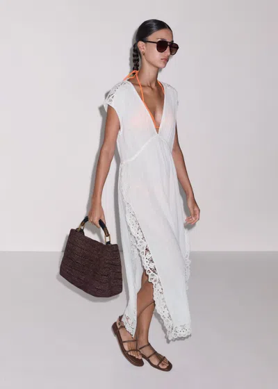 Me+em Lace Detail Maxi Beach Dress Soft White