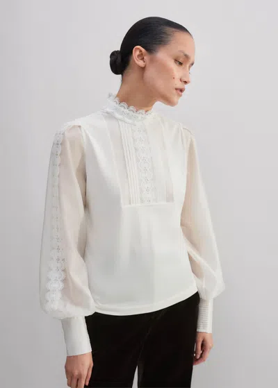 Me+em Lace Insert Layering Blouse In Cream