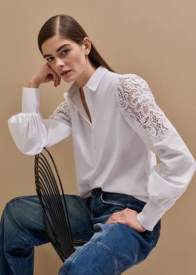 Me+em Lace Insert Swing Top Soft White