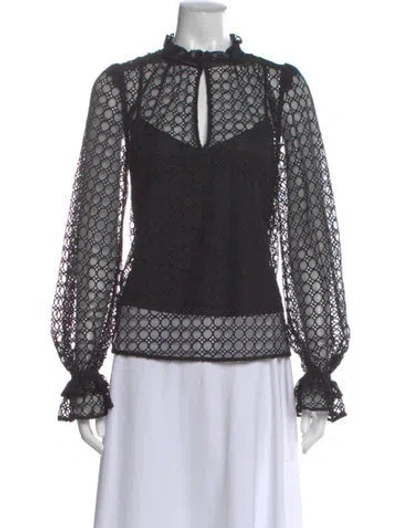 Pre-owned Me+em Lace Lace Pattern Blouse In Black