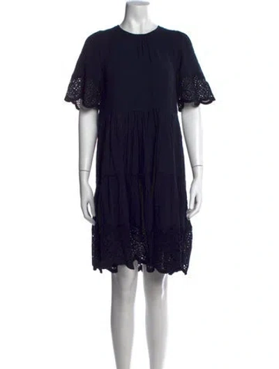 Pre-owned Me+em Lace Pattern Knee-length Dress W/ Tags In Blue