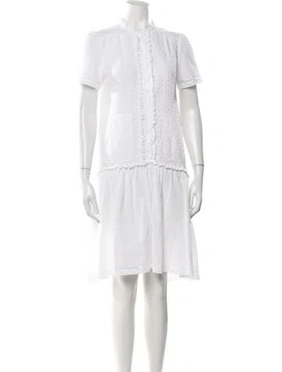 Pre-owned Me+em Lace Pattern Knee-length Dress In White