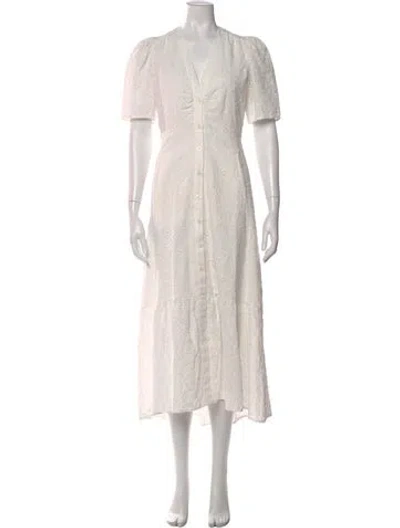 Pre-owned Me+em Lace Pattern Long Dress In Neutral