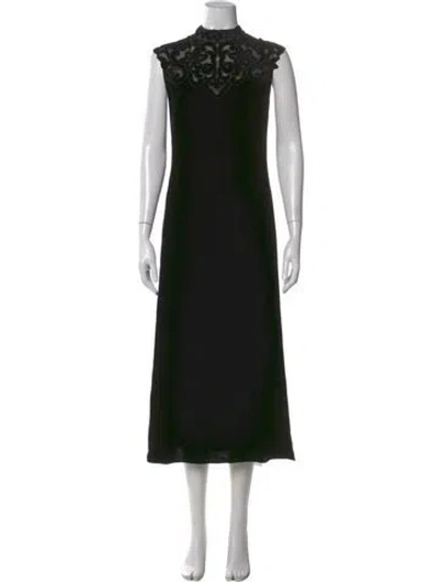 Pre-owned Me+em Lace Pattern Long Dress W/ Tags In Black