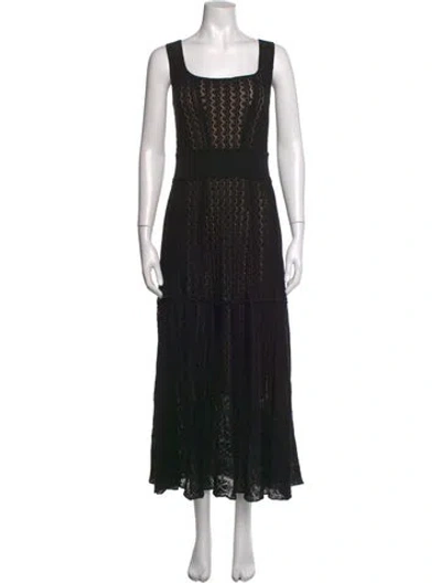 Pre-owned Me+em Lace Pattern Long Dress W/ Tags In Black