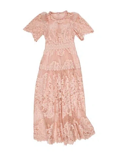 Pre-owned Me+em Lace Pattern Long Dress W/ Tags In Pink