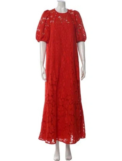 Pre-owned Me+em Lace Pattern Long Dress W/ Tags In Red