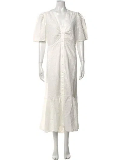 Pre-owned Me+em Lace Pattern Long Dress W/ Tags In White