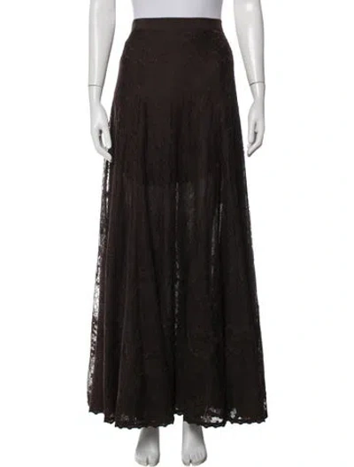 Pre-owned Me+em Lace Pattern Long Skirt W/ Tags In Brown