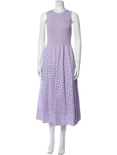 Pre-owned Me+em Lace Pattern Midi Length Dress In Purple