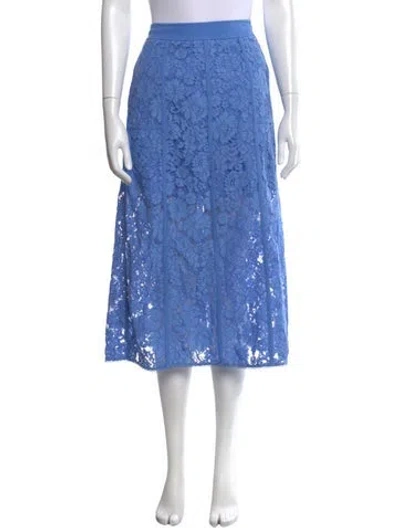 Pre-owned Me+em Lace Pattern Midi Length Skirt In Blue