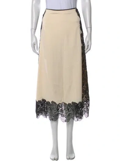Pre-owned Me+em Lace Pattern Midi Length Skirt In Neutral