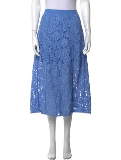 Pre-owned Me+em Lace Pattern Midi Length Skirt W/ Tags In Blue