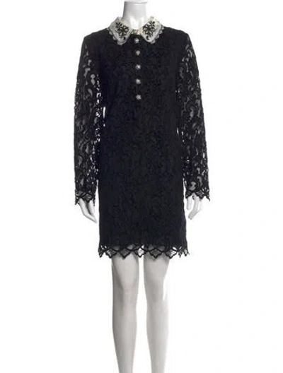 Pre-owned Me+em Lace Pattern Mini Dress In Black