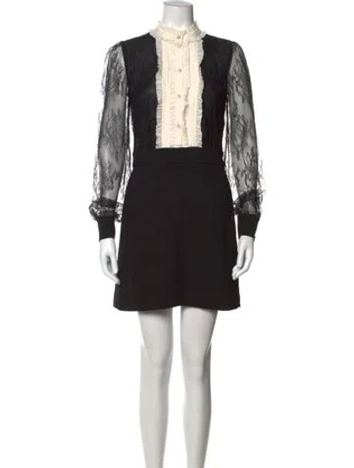 Pre-owned Me+em Lace Pattern Mini Dress In Black